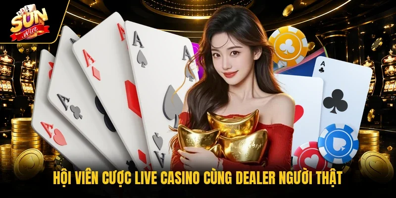 Hội viên cược live casino cùng Dealer người thật
